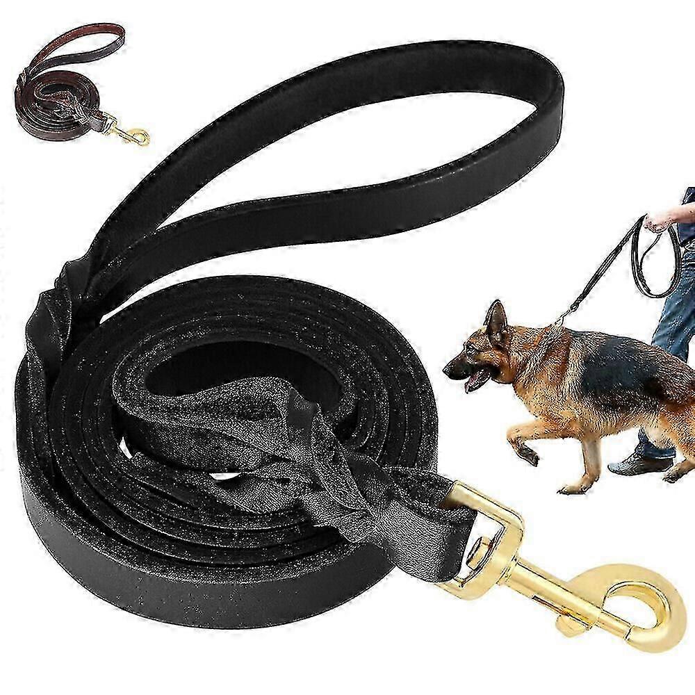 Braided Leather Dog Leash - 6ft Heavy-Duty Lead for Medium to Large Breeds, Durable and Secure