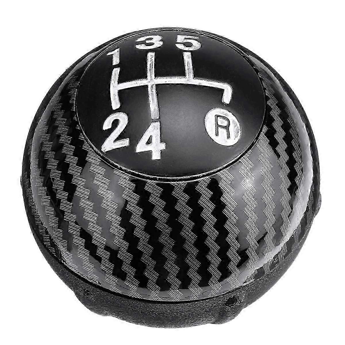 5 Speed Gear Shift Knob Shift mission Lever Knob Manual for Fiat 500 2012-2018 Carbon Fiber Sty