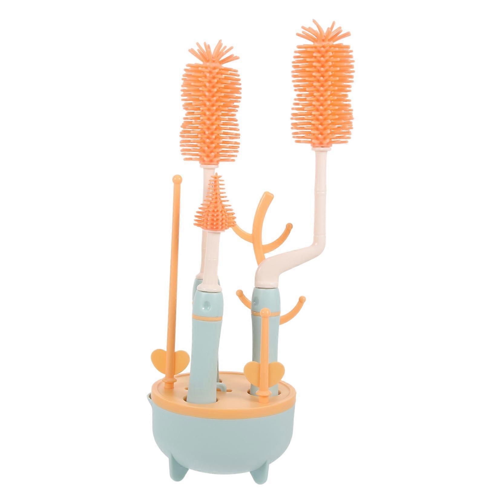 Portable Multifunctional Cleaning Brush Set For Bottles LongHandle Bottle Brush Deep Cleaning Milk Bottles Durable
