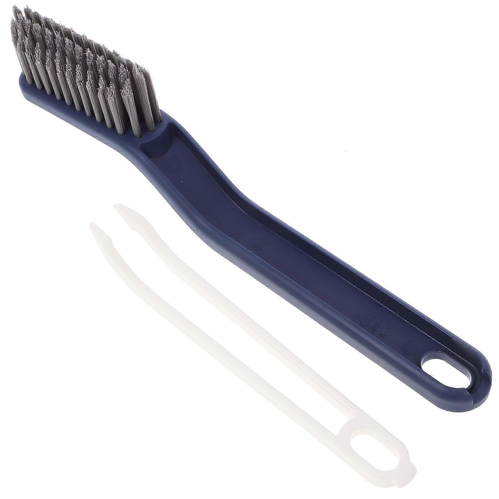 2Pcs Crevice Brush Blue Hard-Bristled for Cleaning Small Spaces