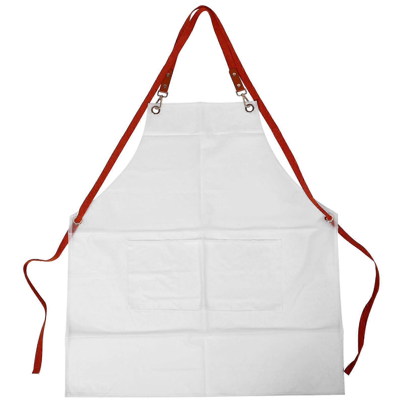 Waterproof Clear Crossbody Apron with Writable Surface for Chefs Workers At Hair Salon Painting Made of White Tpu 1Pcs