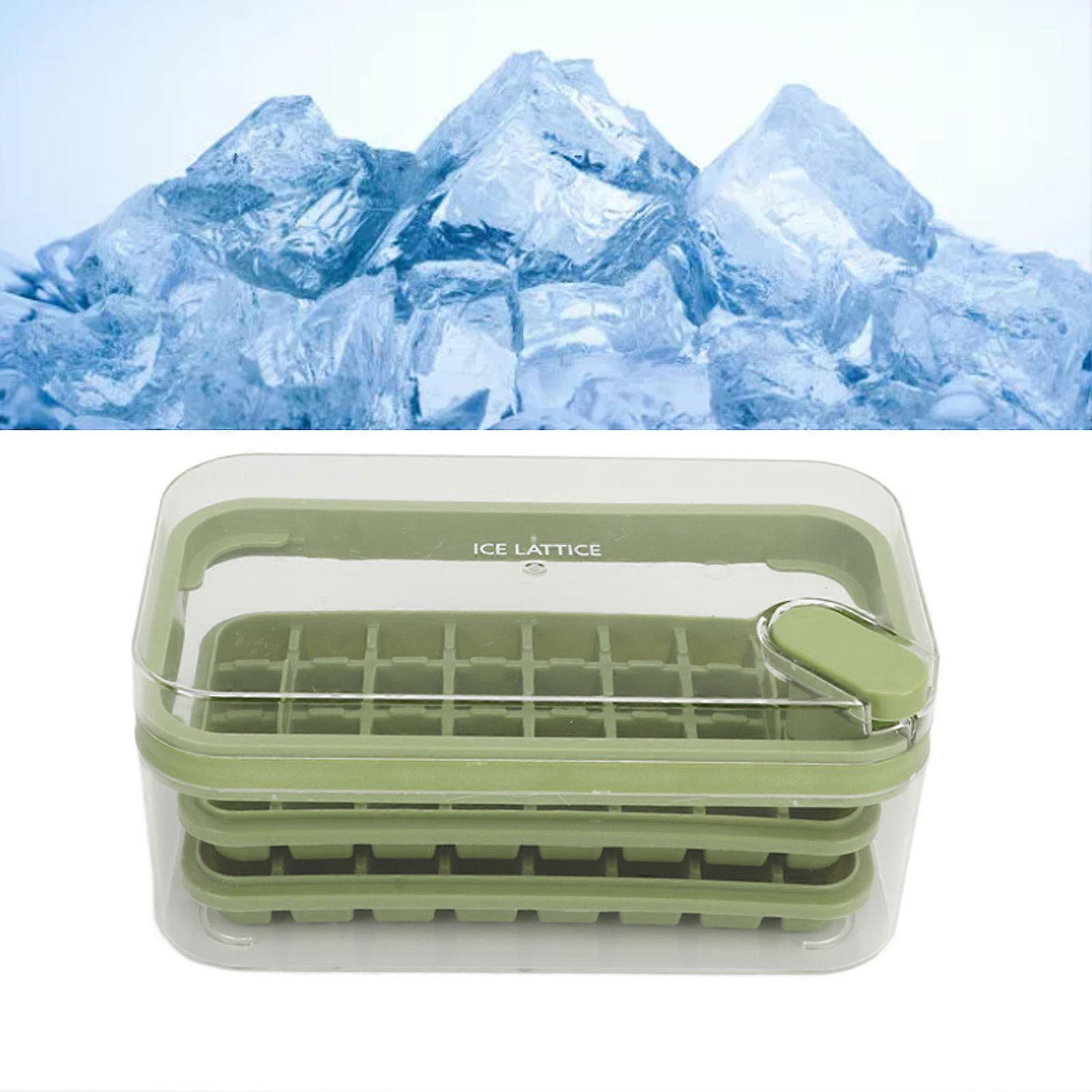 Ice Cubes Tray 32 Grids Double Layer 23.5x13.3x11cm Green