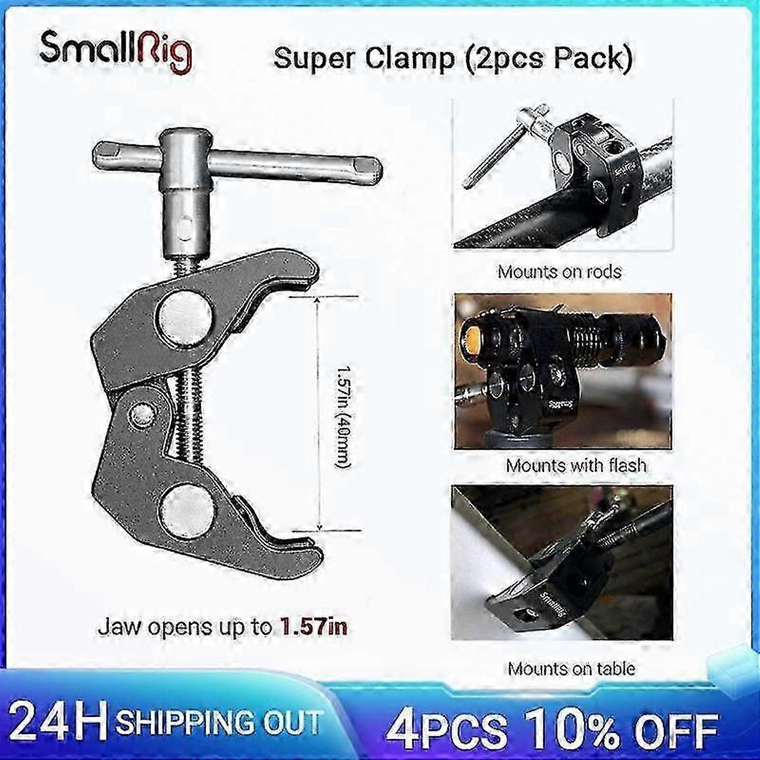 SmallRig-Super Clamp Thread for Cameras, Lights, Umbrellas, Hooks, Shelves, Pio Glass, Crossbars, W 1/4\