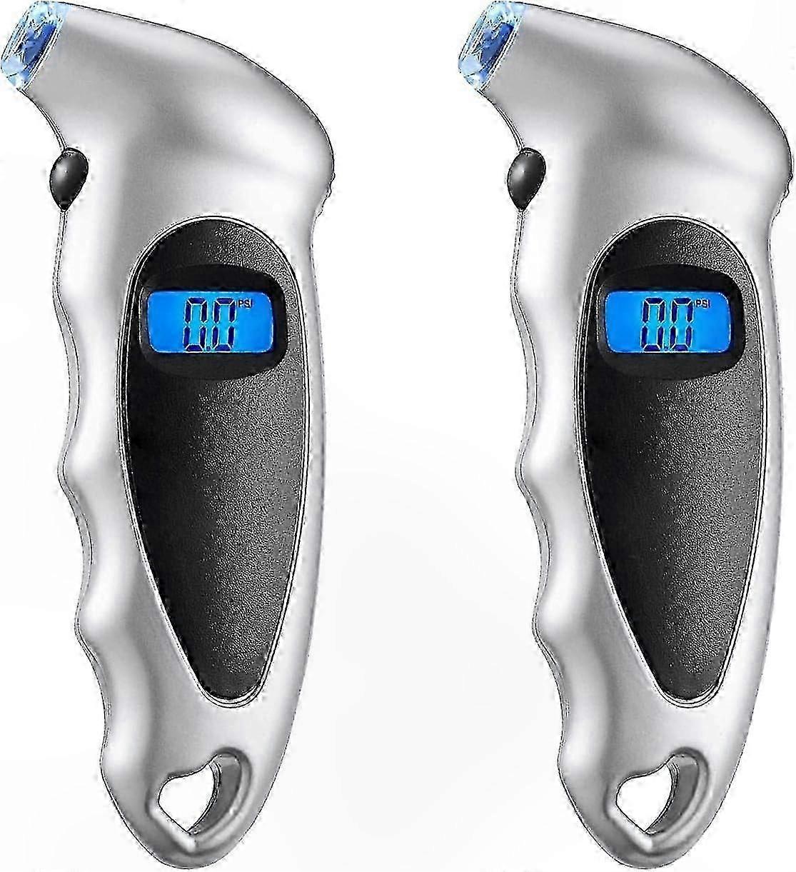 2-Pack Tire Pressure Monitor with Backlit Display, 150 PSI Range, Non-Slip Handle for Vehicles & Bikes