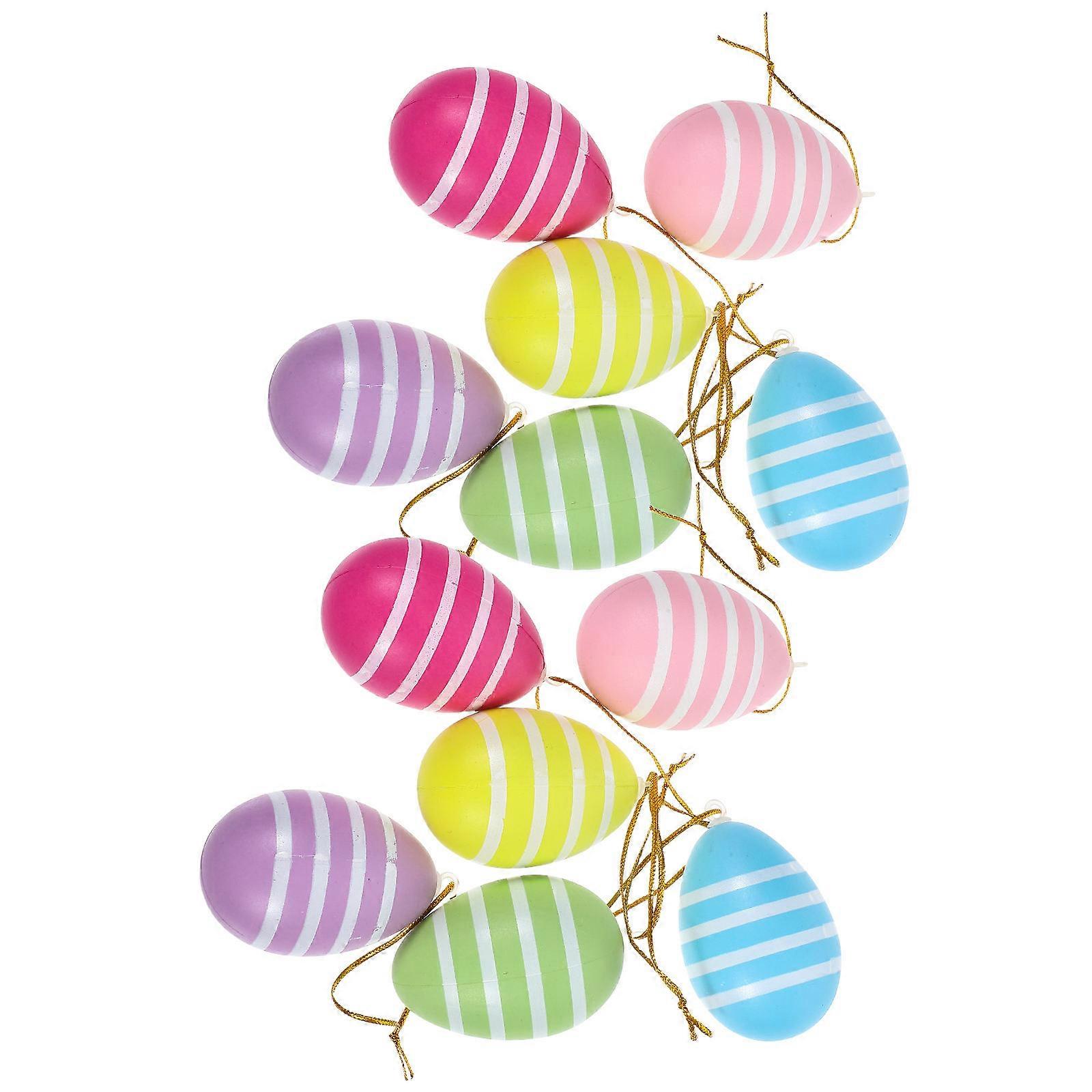 Easter Hanging Ornaments Colorful Plastic Eggs Decoration 60Pcs Set