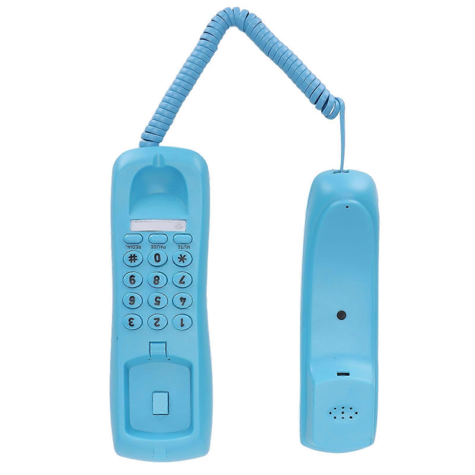 KXT628 Hotel Telephone Wall Desktop Corded Phone with Mute Pause Redial Function for Office Home Hotel(Blue )