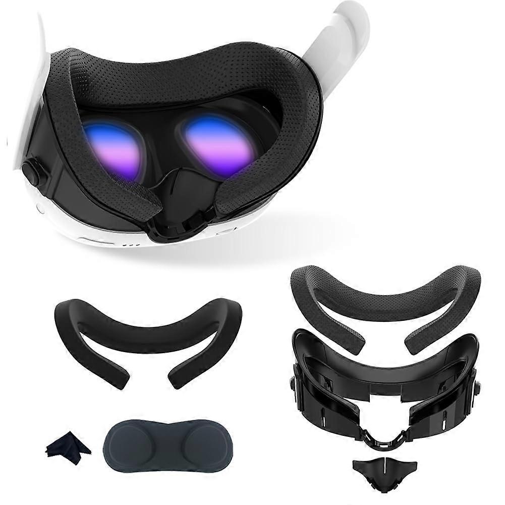 6 In 1 Cushion Pad for Meta Quest 3 Foam Ice Silk Cushion Height Adjustable Bracket Anti Leakage Nose Pad Lens Protector