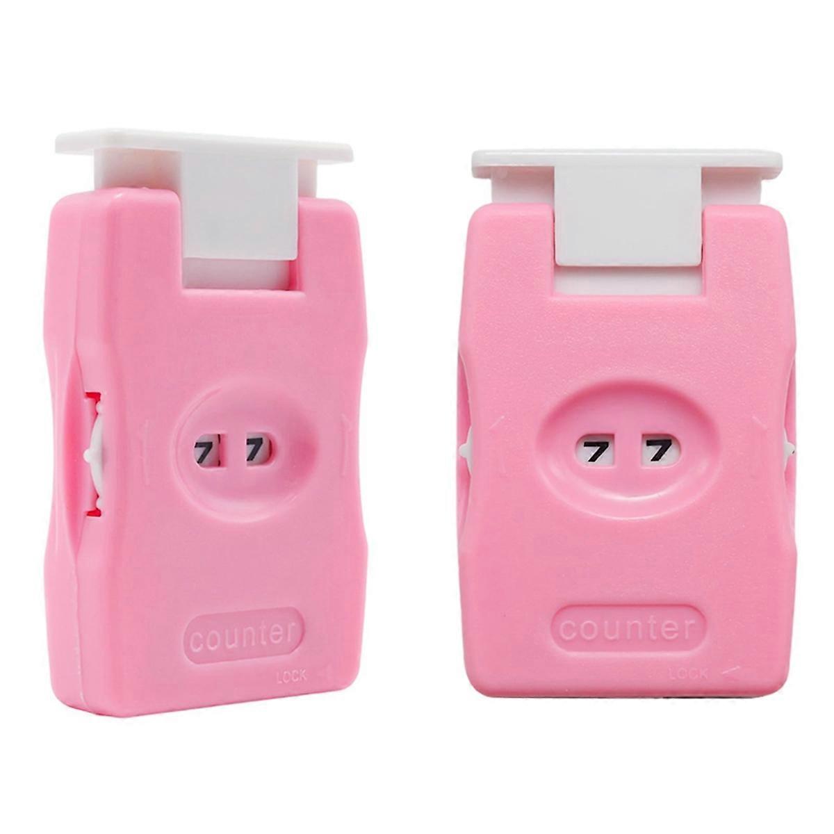 Knitting Counter 2-Pack, Plastic Knit Counter, Crochet Row Counters in Vibrant, Needle Marking Tool Pink