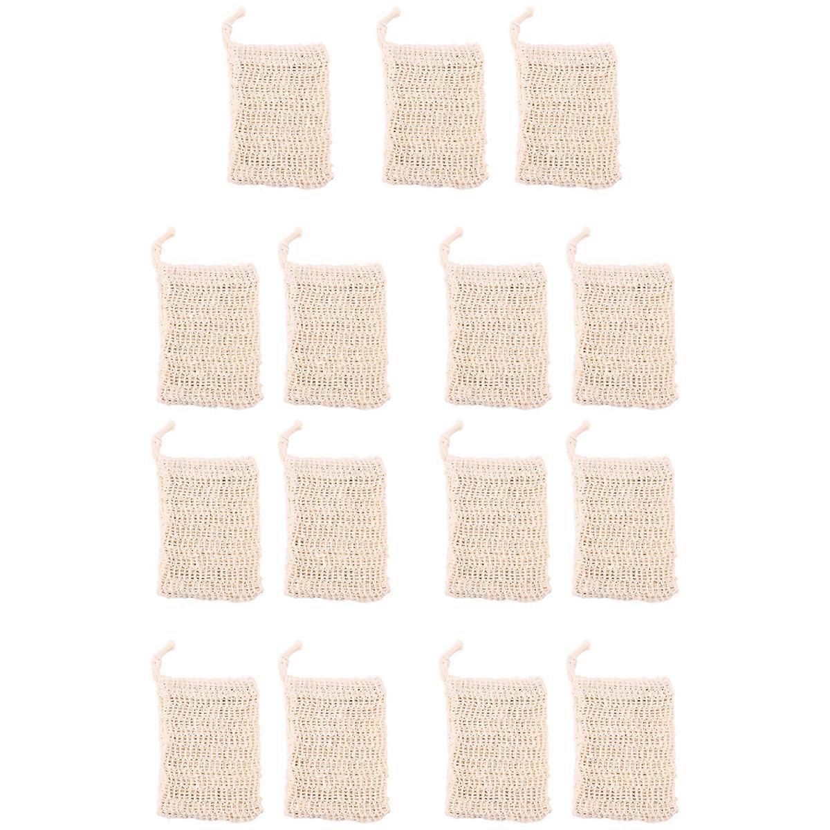 15 Packs Of Soap To Exfoliate Natural Flax Soap Bag