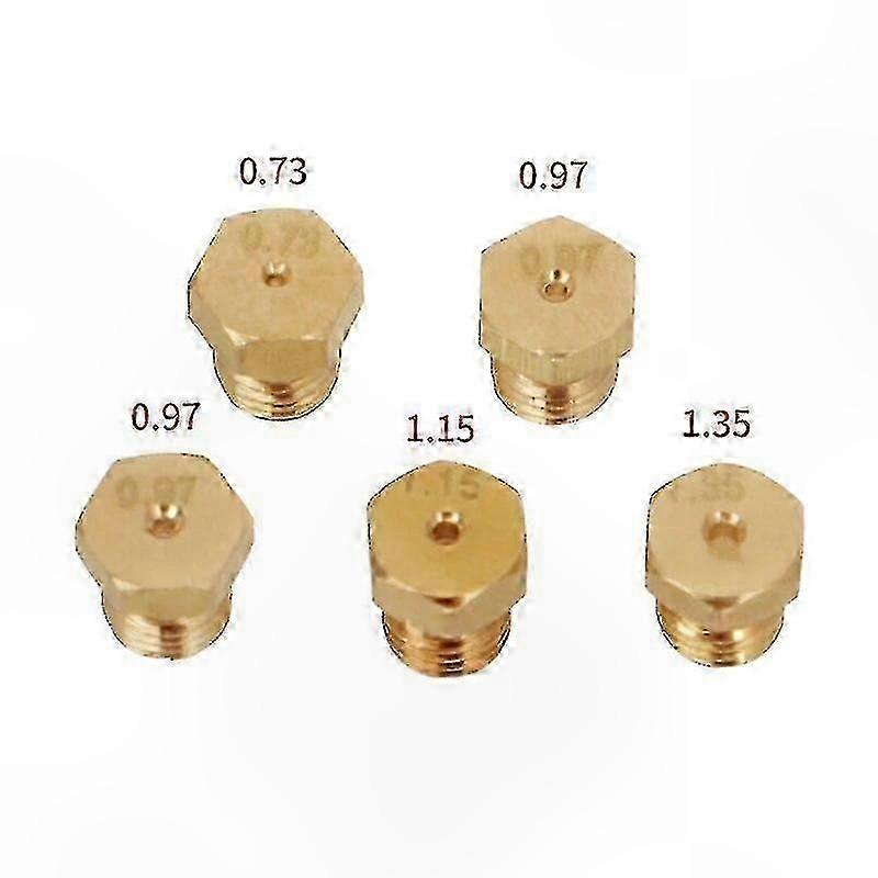 Universal M6x0.75 Thread Gas Jet Set for 5-Burner Hobs Natural Gas Hob Injectors Replacement Kit