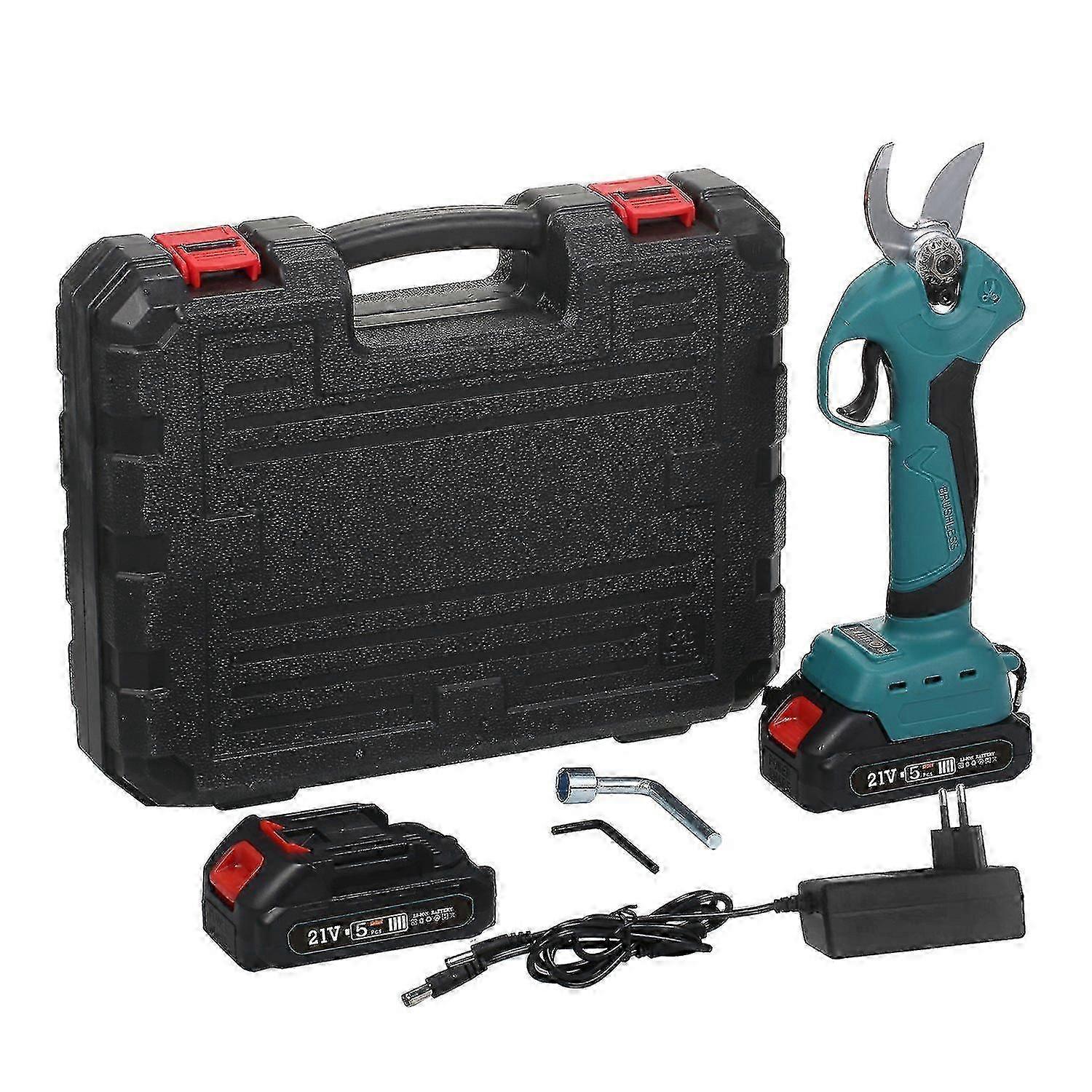 21V Brushless Cordless Pruning Shears with 2000mAh Rechargeable Lithium Battery 2 Pack