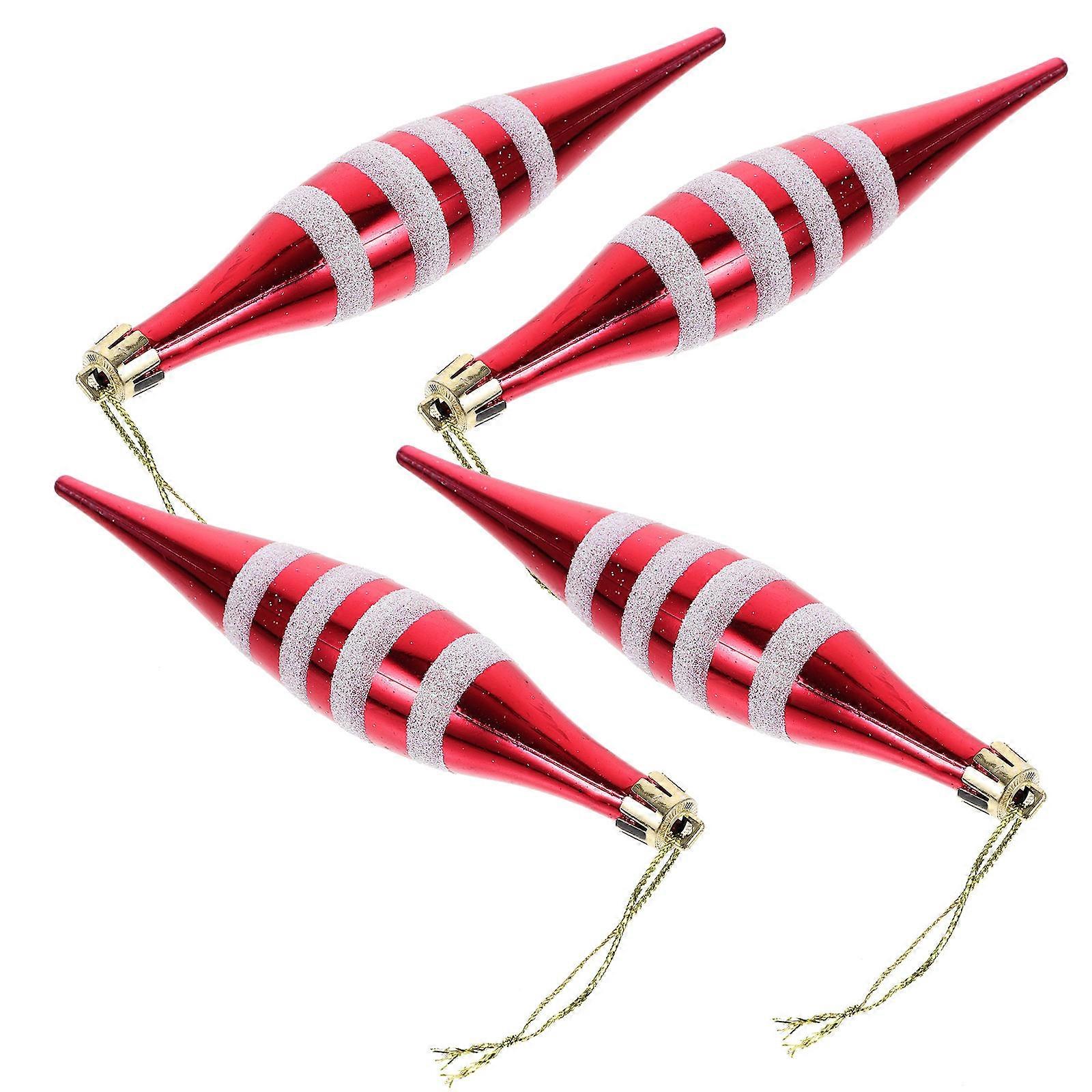 Red Christmas Tree Ornaments for Decoration 12Pcs Tapered Hanging Decorations