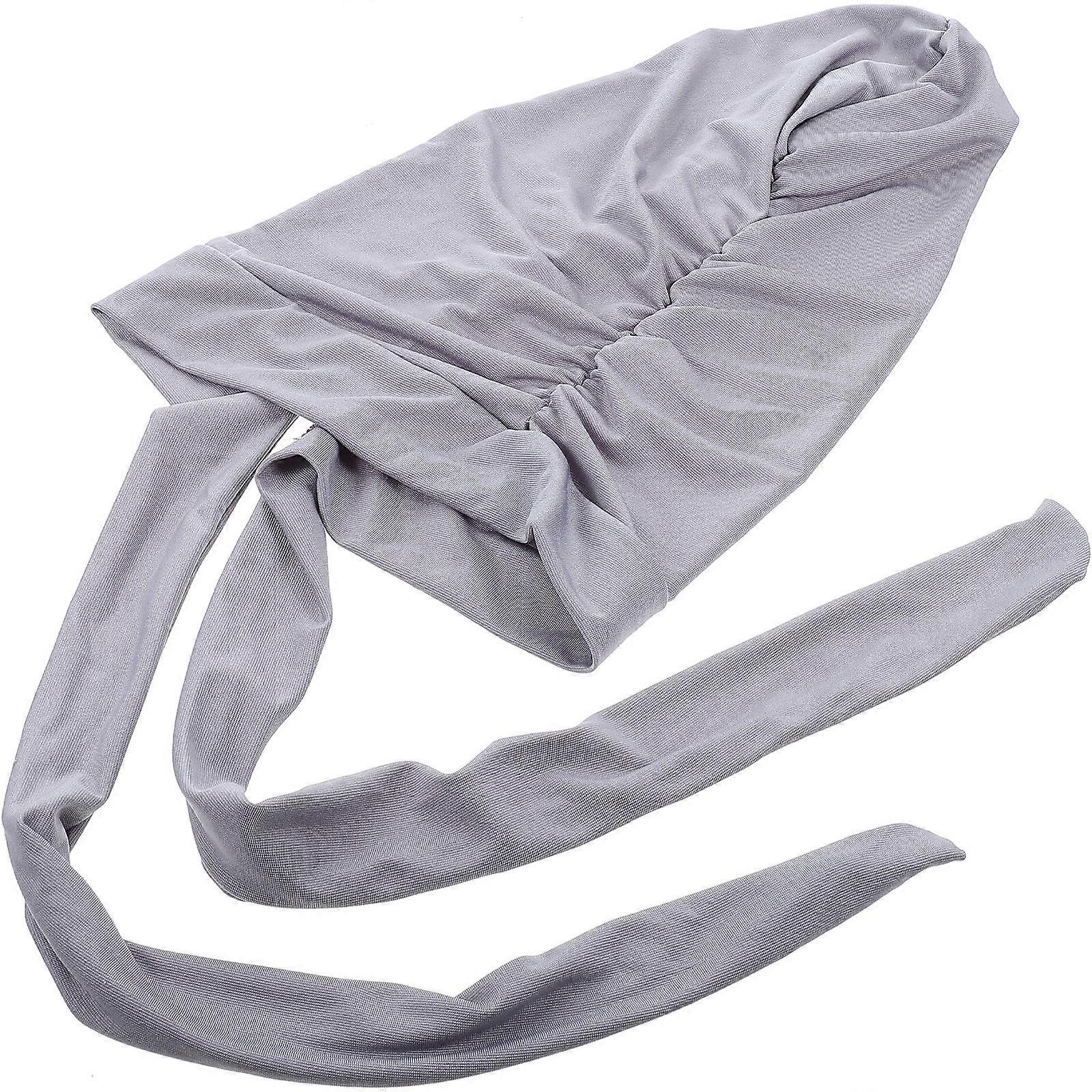Grey Women Sleeping Hat Supple Bonnet for Comfortable Use 2Pcs Set