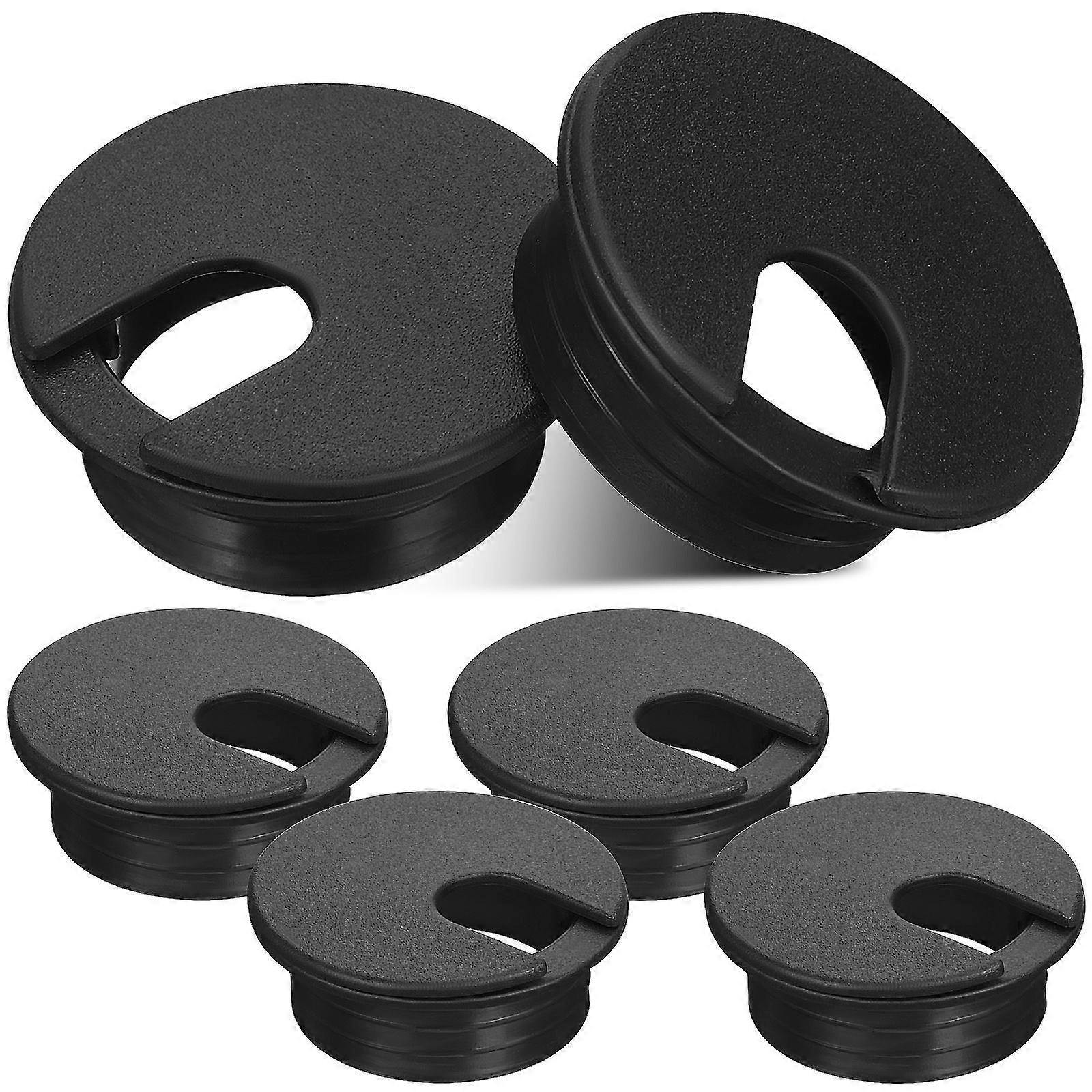 Reusable ABS Desk Grommet For Wire Management 18 Pcs Black Round Covers Suitable For Home And Office