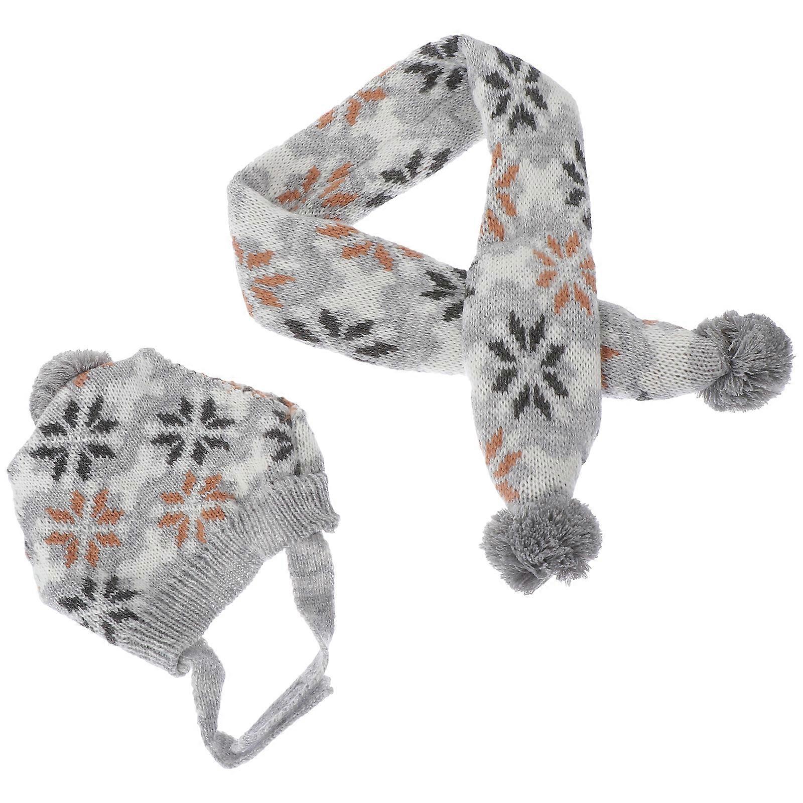 Pet Scarf and Hat Xmas Puppy Hat Set for Decor 1Set