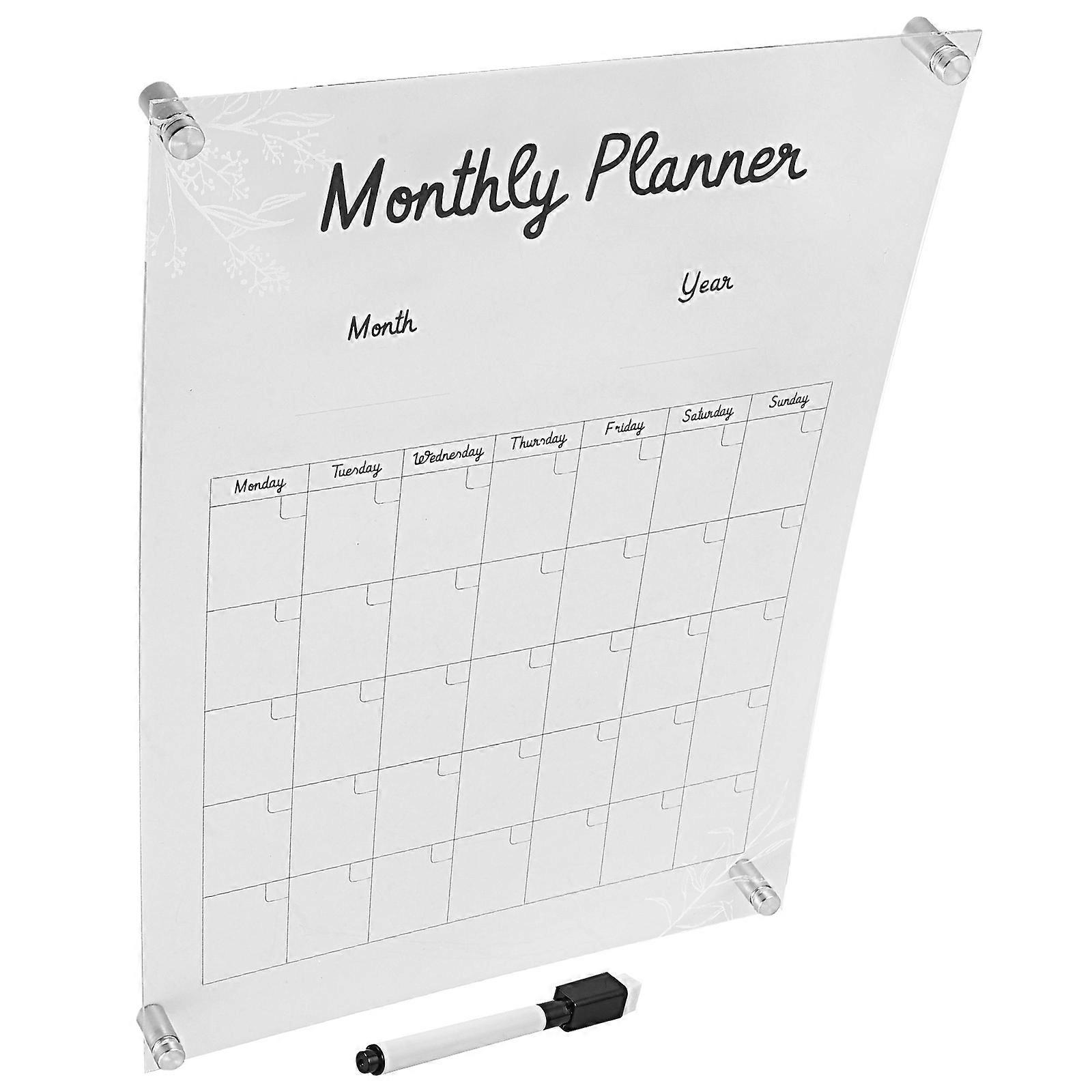 Note-taking Transparent Planning Weekly Board Erasable Message Board for Home and School Use 15.7×11.7×0.4in 1Set