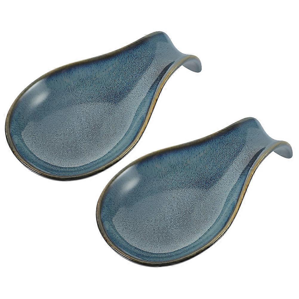 Kitchen Ceramic Spoon Rest for Home Use 4Pcs Spoon Holder Set