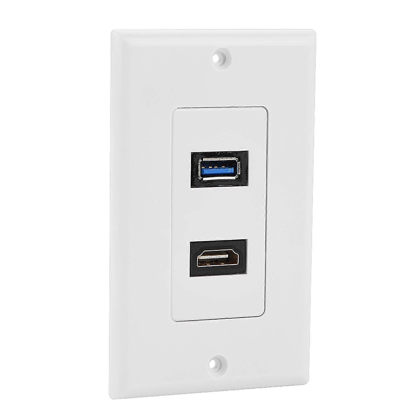 2025 HDMI USB3.0 Two in one Integrated Multimedia Wall Panel Audio Video Socket