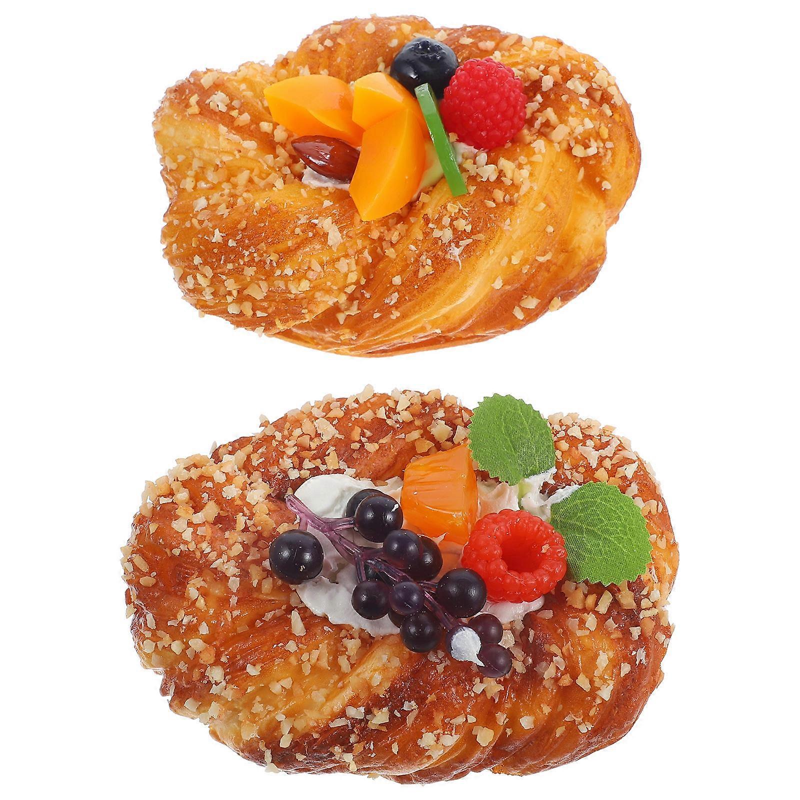 Artificial Bread Bread Shape Home Kitchen Decoration Pu Assorted Color Decoration 2Pcs