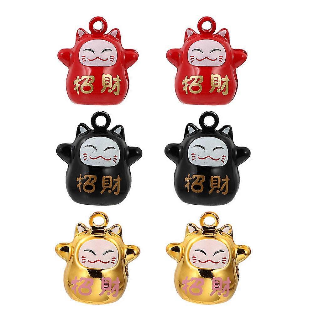 Bell Cat Decor Copper Luck Cat Pendant for Decor 45Pcs Multicolor Set