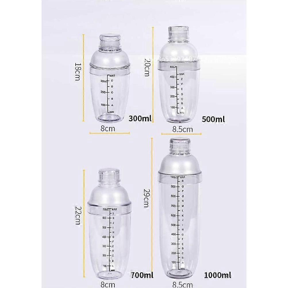 Cocktail Shaker 530ml Clear Bar for Adults Home Use with Measuring Scale White 1Pcs