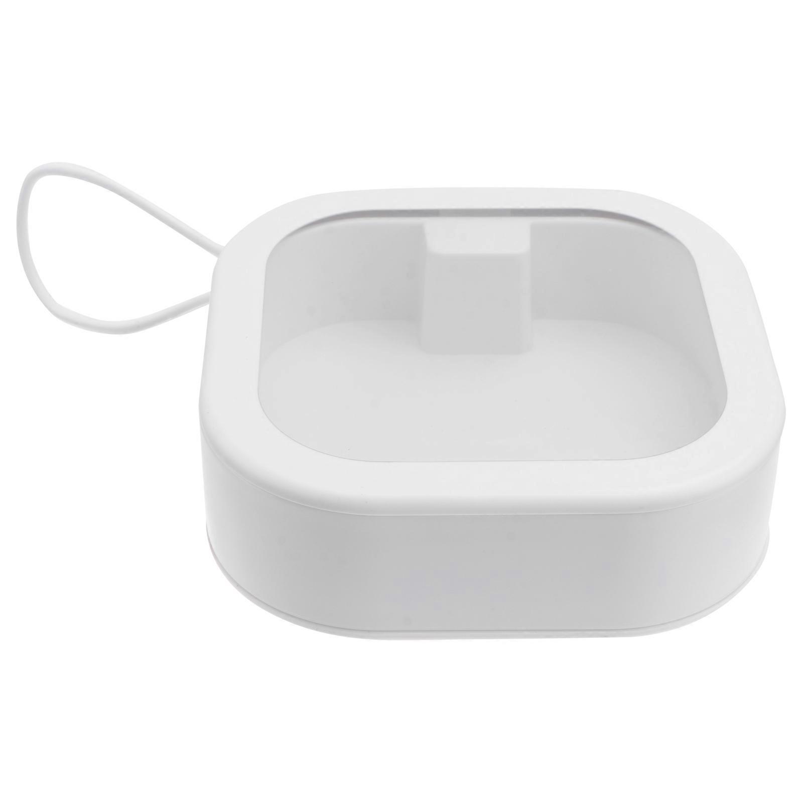 Portable Storage Case Desktop Stationery Storage Box 3.73X3.73X1.18in White Simple Design 1Pc