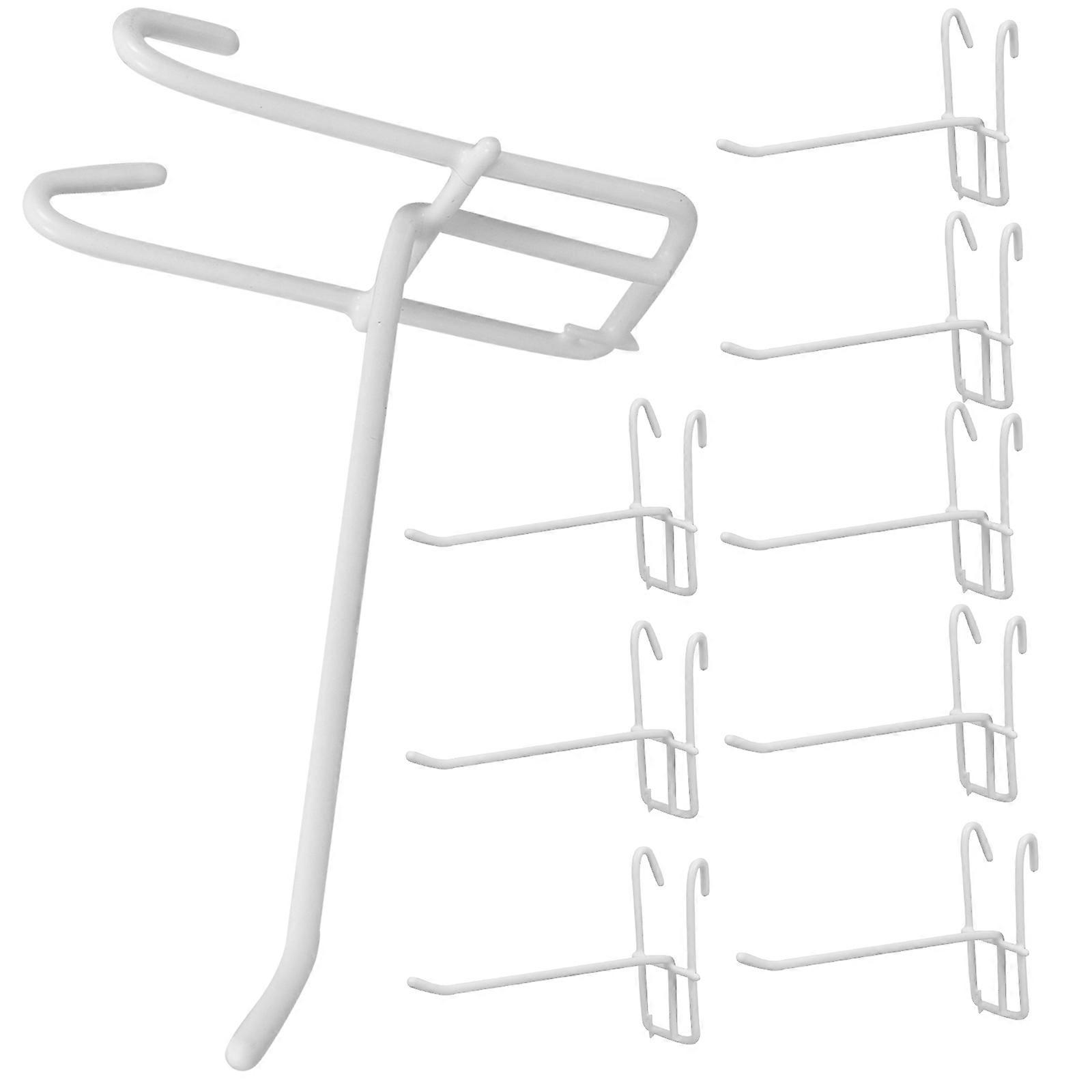 White Iron Hooks Hanging Utility for 50Pcs Grid Wall Display