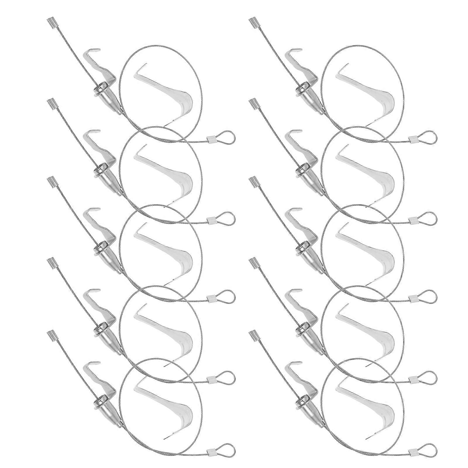 Picture Hanging Wire Rope Hooks Kit for Hanging 30Sets Silver Picture Display