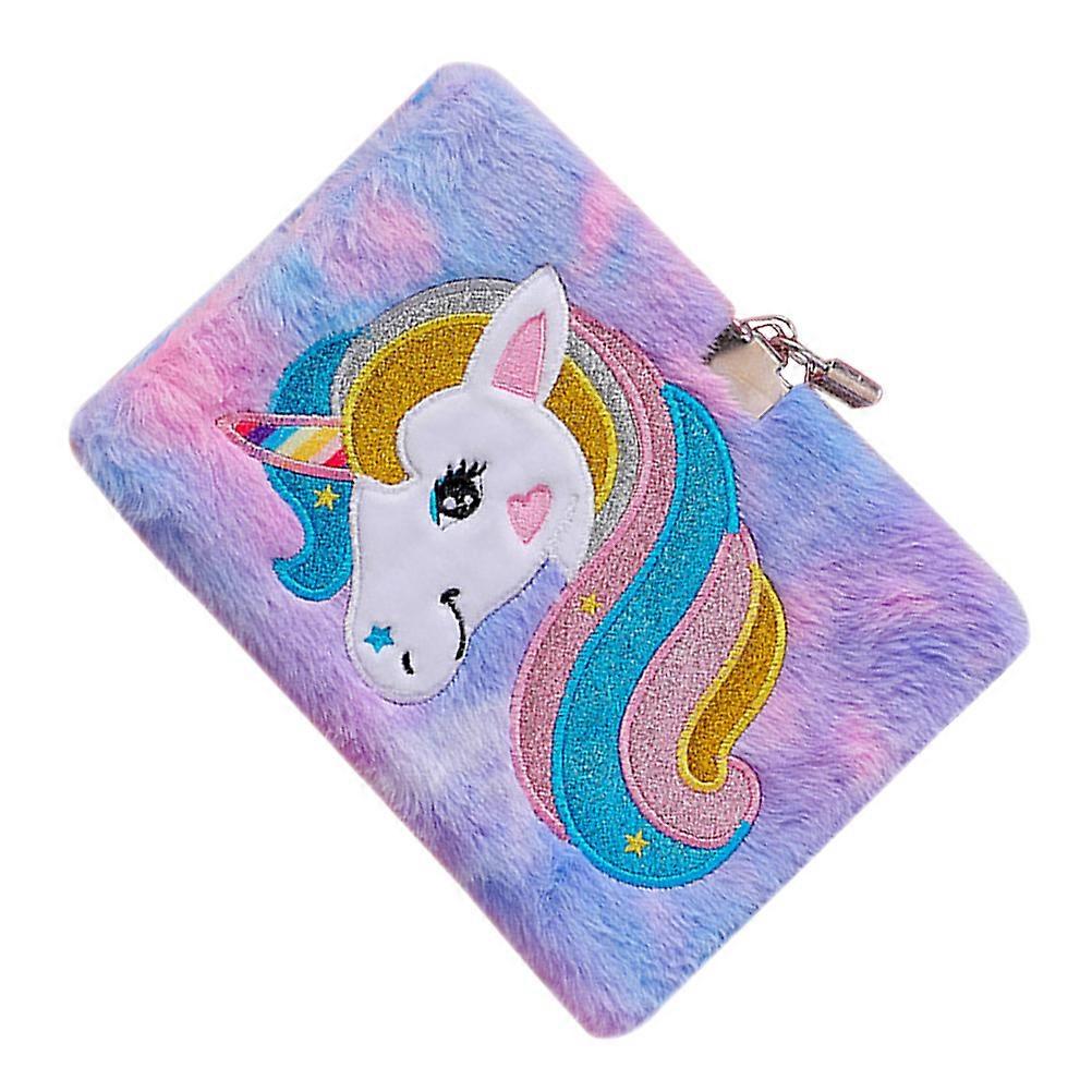 Girl Plush Notebook with Unicorn Cover for Office 5Pcs Collection