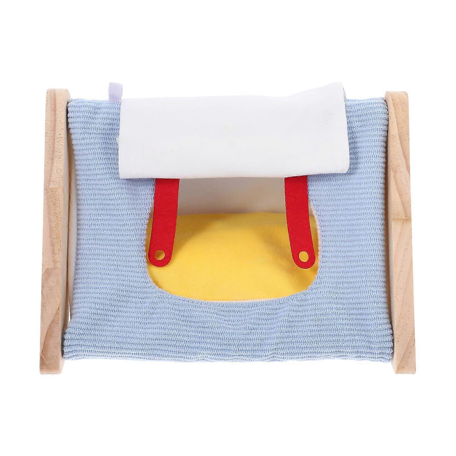 Rat Cage Accessories Pet Nest Triangular Tent Sky-Blue Color Winter Warmth Security Hideout For Rabbits 1Pcs