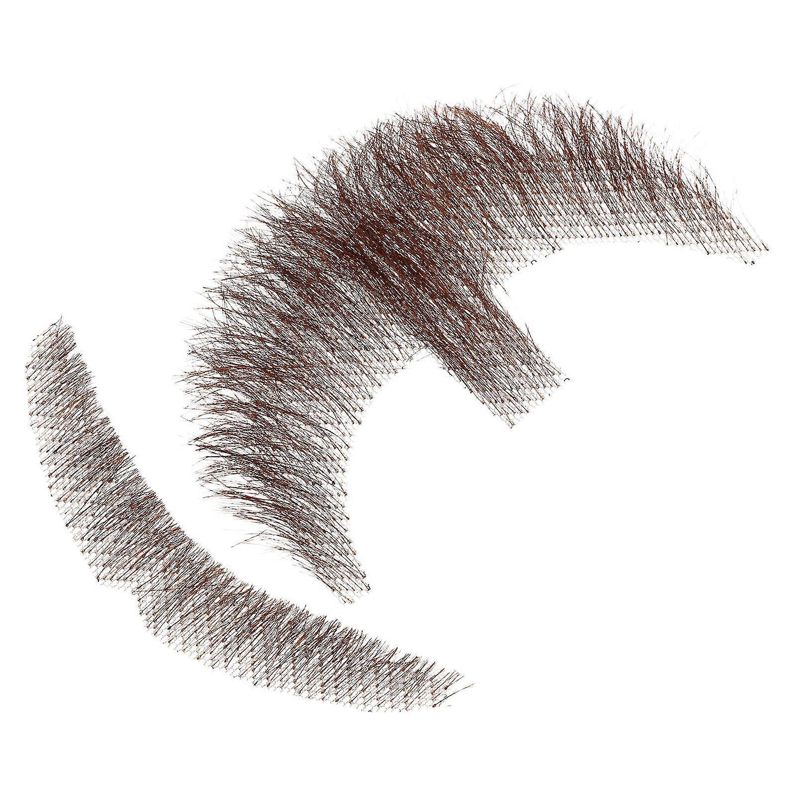 Fake Mustache Beard Set for Men Realistic Prop 2Sets for Masquerade