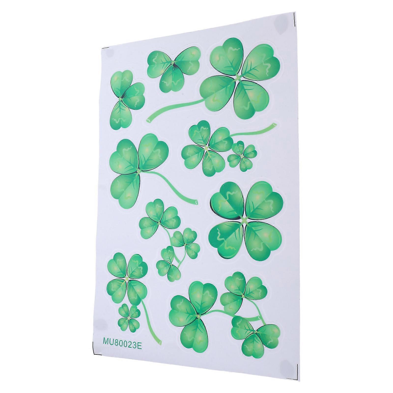 Shamrock Decals Clover Sticker for Decorating 3Pcs Light Green Party Decorations