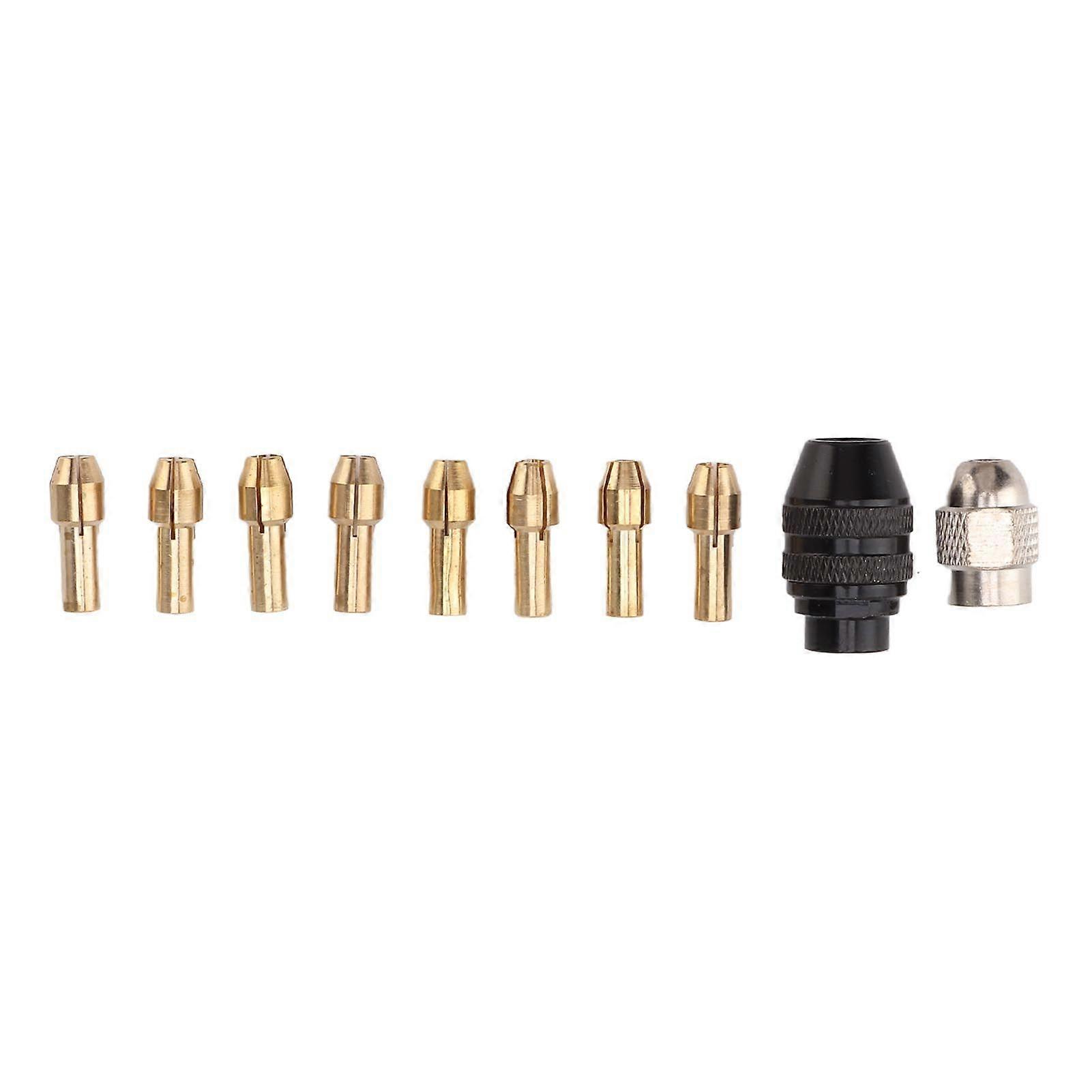 Drill Chuck Collet Set for Replacement 4485 Brass Quick Change Rotary Drill Nut Tool Set With 2 Nut 8 Brass Collet