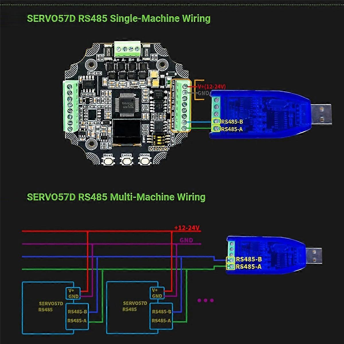 MKS SERVO57D RS485 MB PCBA NEMA23 Closed Loop Stepper Motor Driver