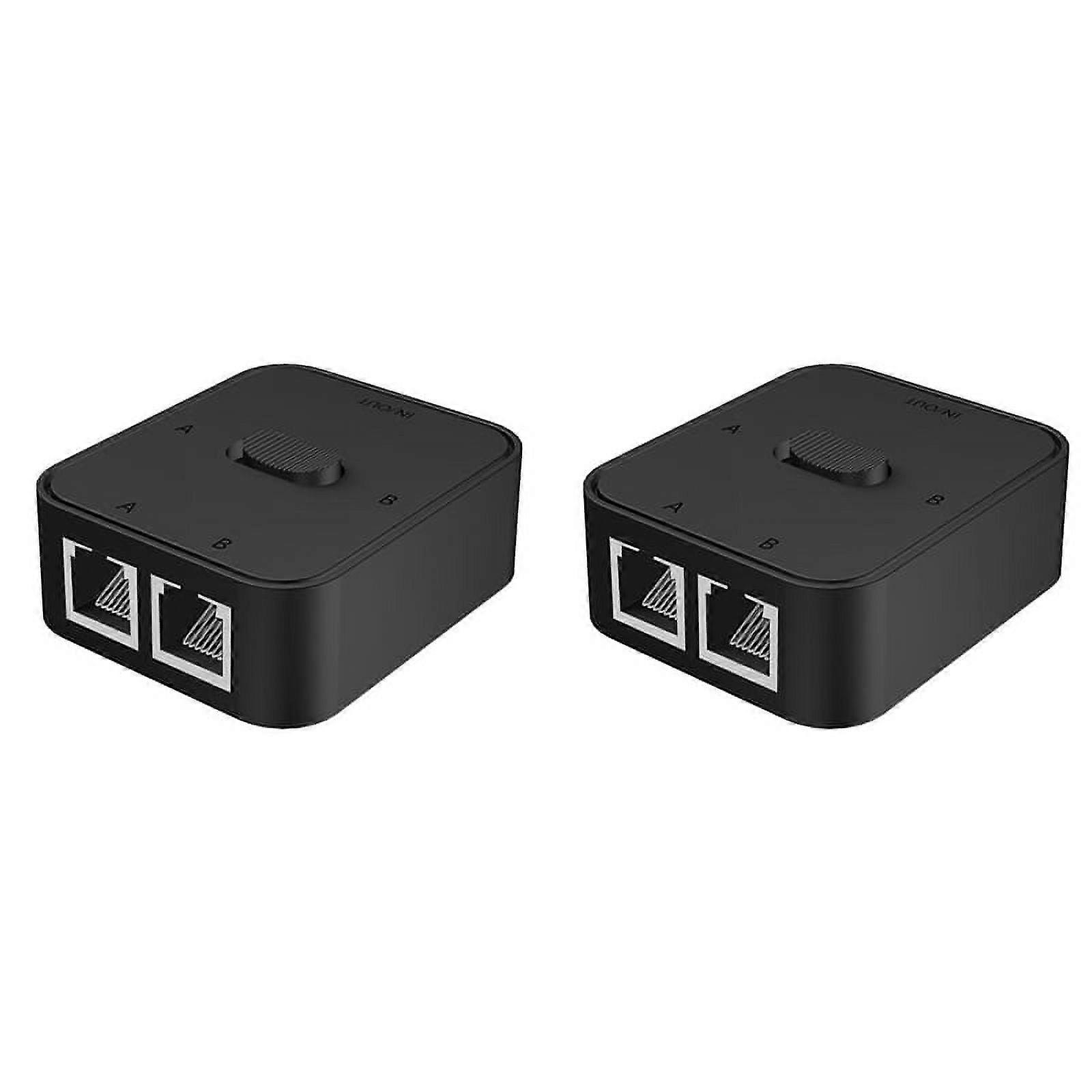 2X 2 Port Gigabit Network Switch RJ45 Switch Network Splitter Cable Extender 2 Way External Network Switcher Splitter
