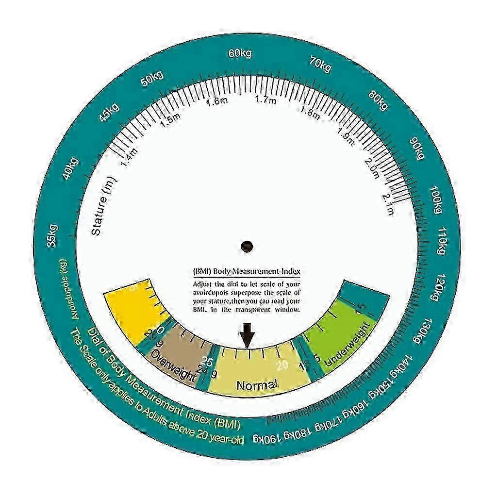 Portable Wheel Calculator BMI Body Mass Index Wheel Calculator Single Sided