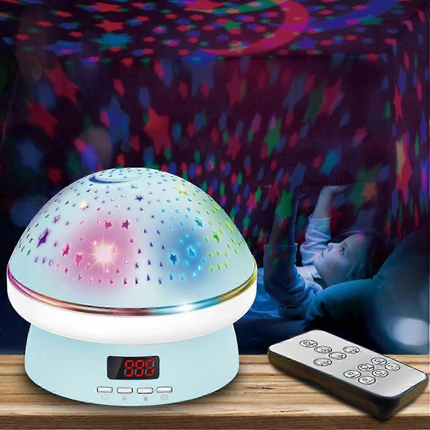 360 Rotating Starry Sky Night Light Projector Lamp with Remote, Timer, Multi-Color Changing for Kids Baby Bedroom