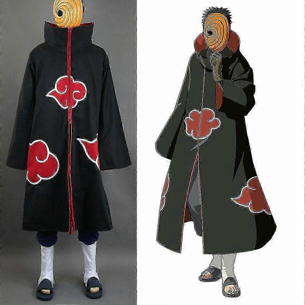 ナルト 暁 トビ うちは オビト ローブ マント コート + 樹脂マスク コスプレ衣装