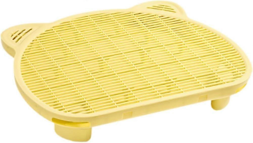 Cat Litter Box Step With Elevated Ramp 9cm  Double Layer Filter Tray Yellow Ramp For Small And Elder Cats