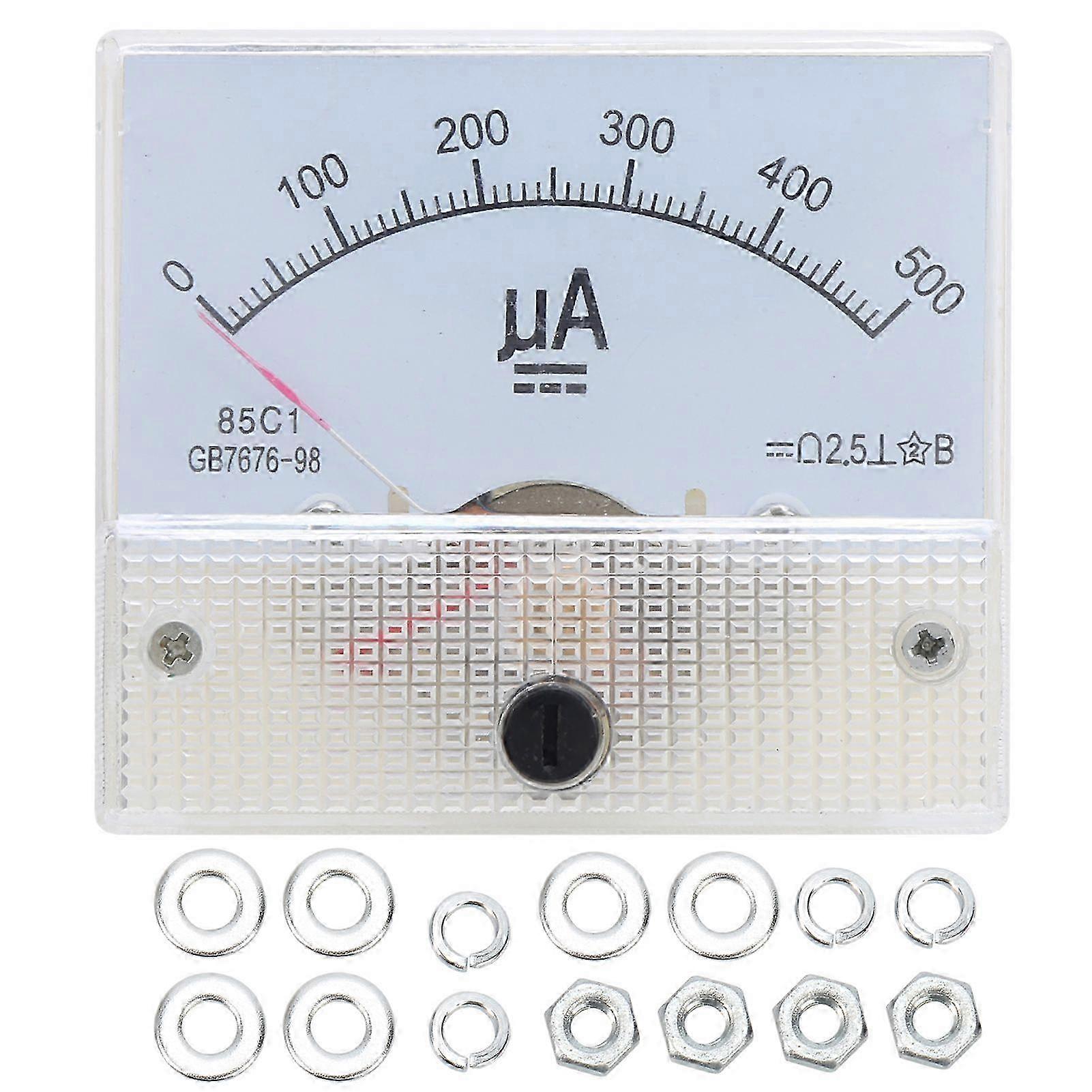 85C1 DC 0~500UA ABS Pointer Ammeter Ampere Meter Panel High Accuracy Current Meter
