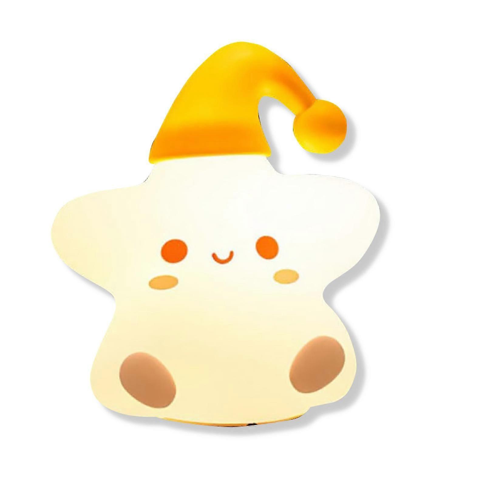 Night Lights Cute Silicone Lights Clouds Stars Children's Christmas Gifts USB Rechargeable Warm Soft Lights Bedroom Decor Silicone Portable