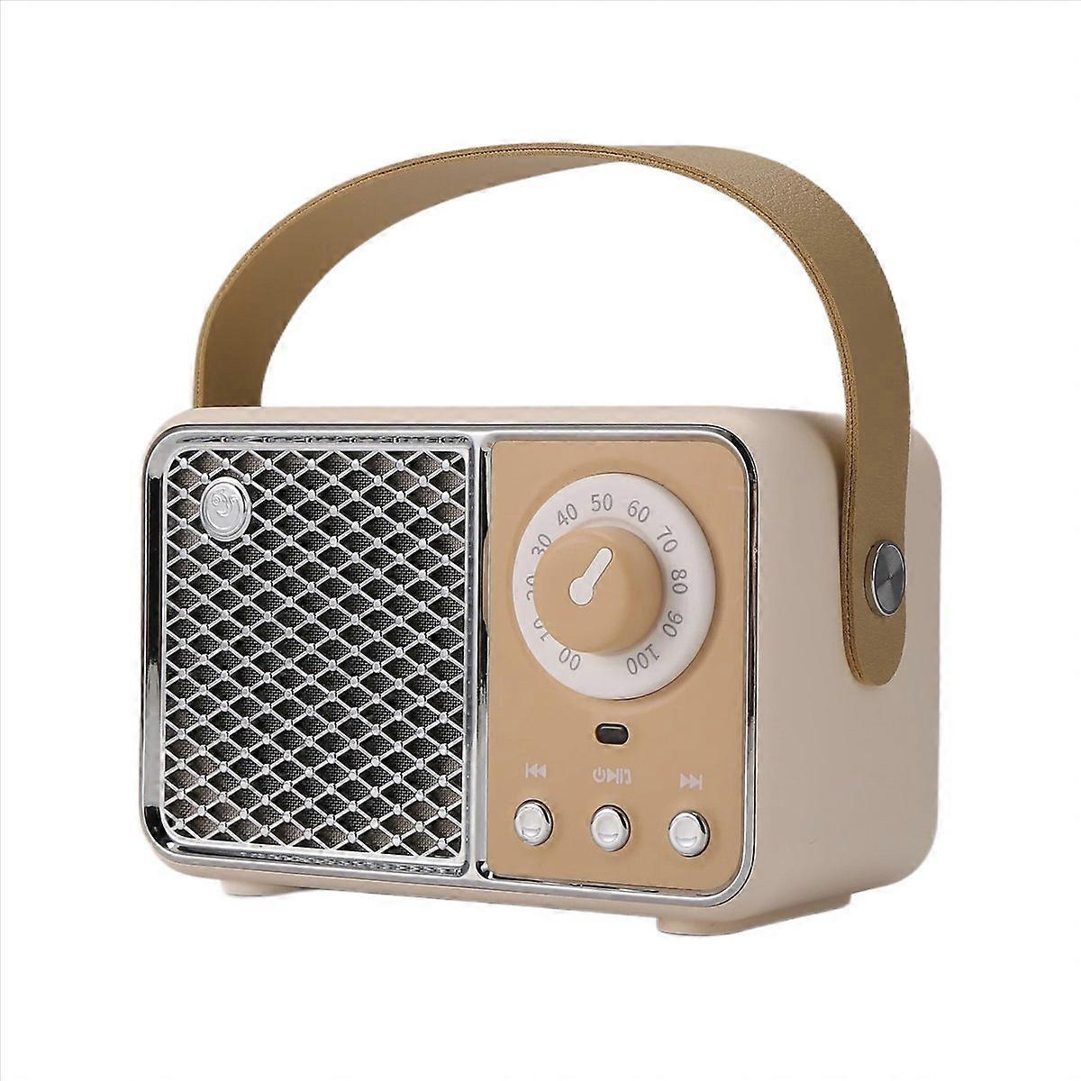 Radio wireless muzical FM Mini Blootooth Audio culoare crem