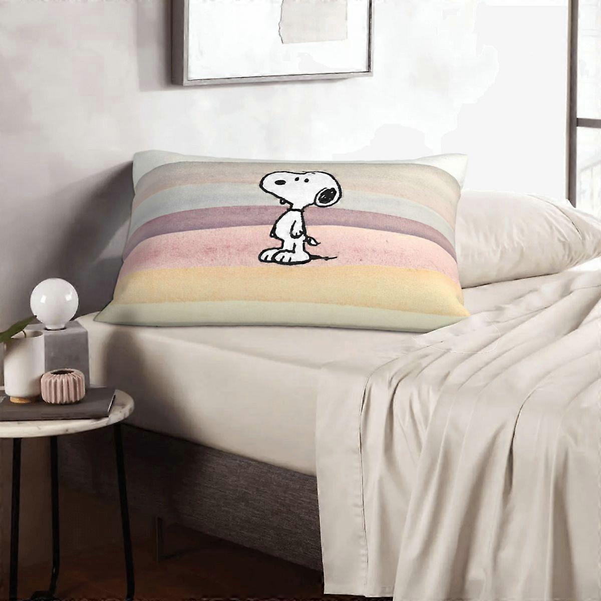 c1000 Bonito Dos Desenhos Animados Snoopy Fronha Macio Poliéster Almofada Capa Decorações Lance Fronha Capa Quarto Com Zíper 45*45 cm kjs1000