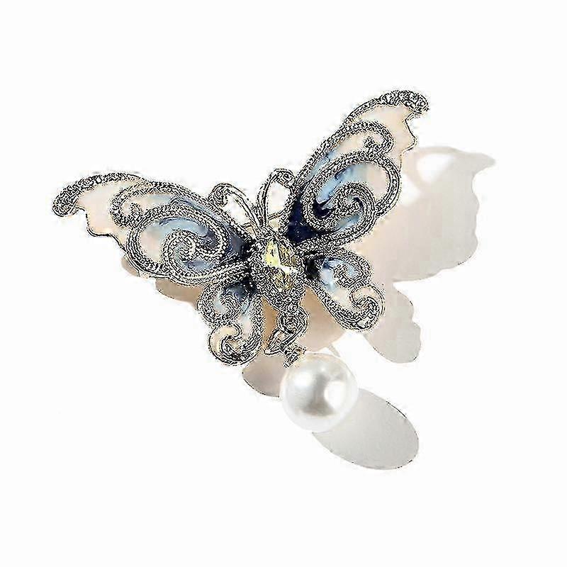 Ladies Butterfly Pin Enamel Pearl Insect Pin