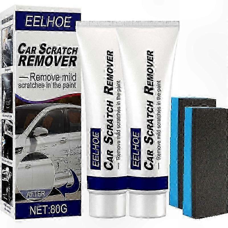 Vehicle Paint Care Kit with Polishing Compound and Applicator Sponge for Scratch Removal