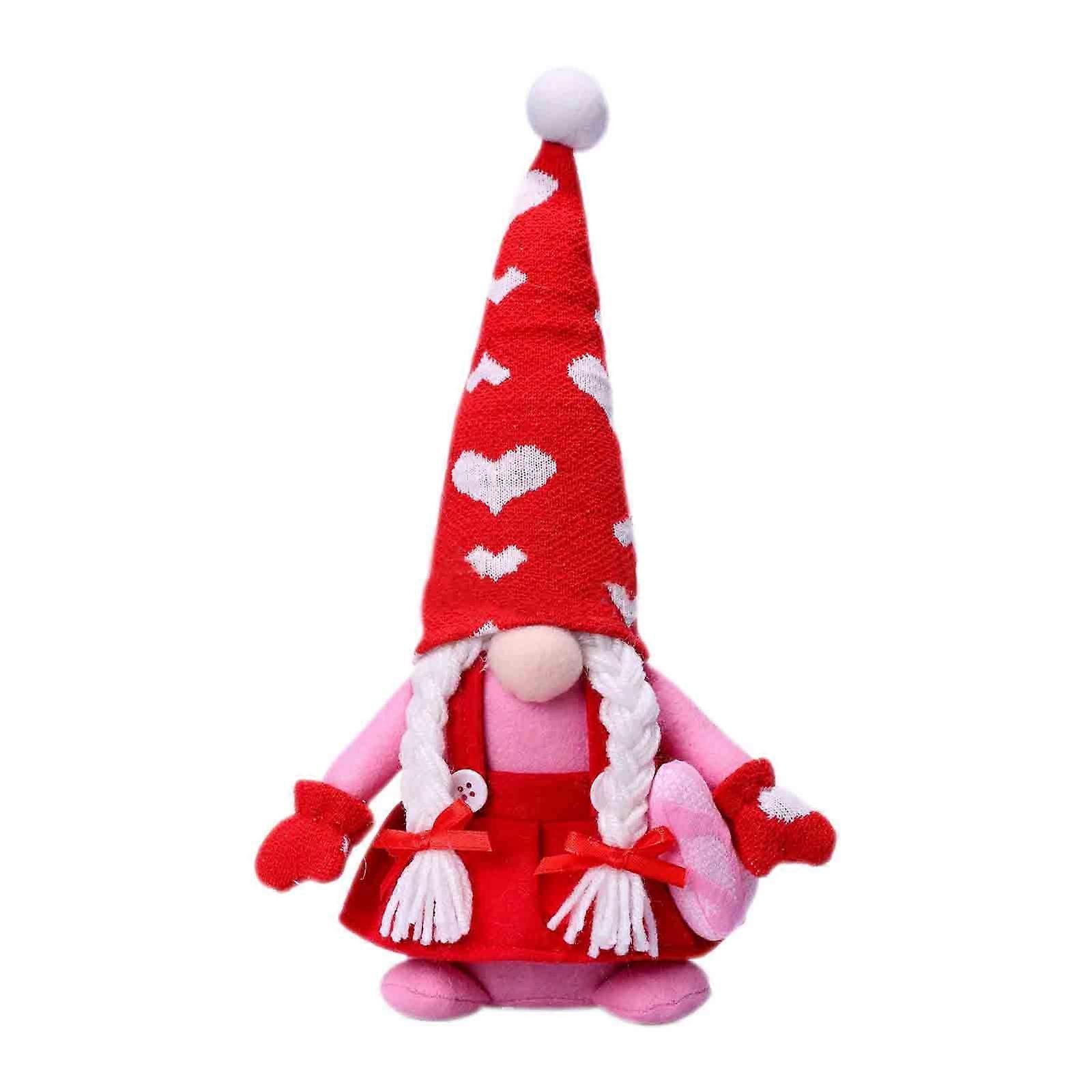 Valentine's Day Rudolf Faceless Doll, Fabric Dwarf Embracing Heart Decoration, compatible with Zeceouar, Summer Savings Clearance
