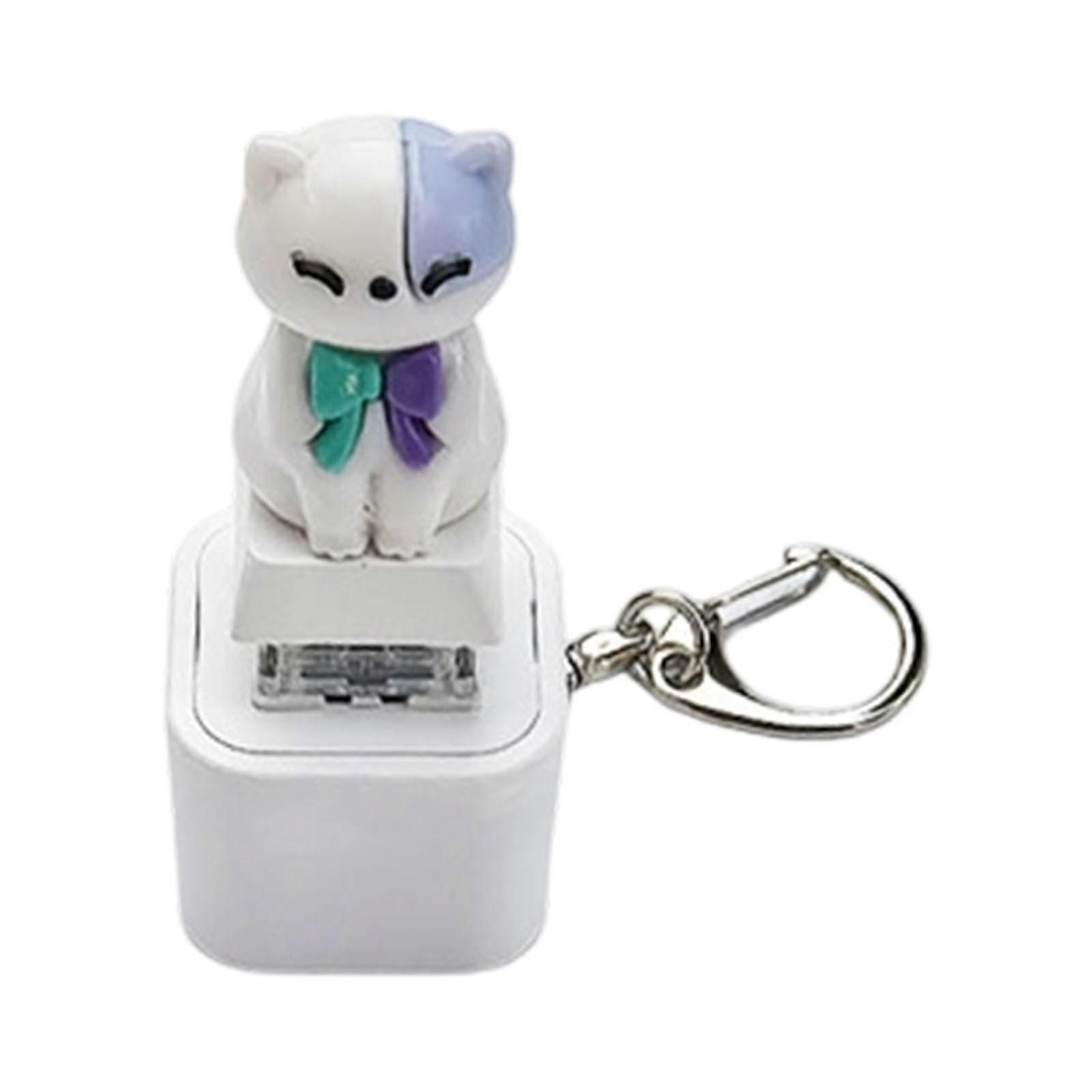 Glowing Animal Keychain With Auditory Feedback Press Button Anxiety Relief Tool ABS Plastic Key Holder For Work Multicolor