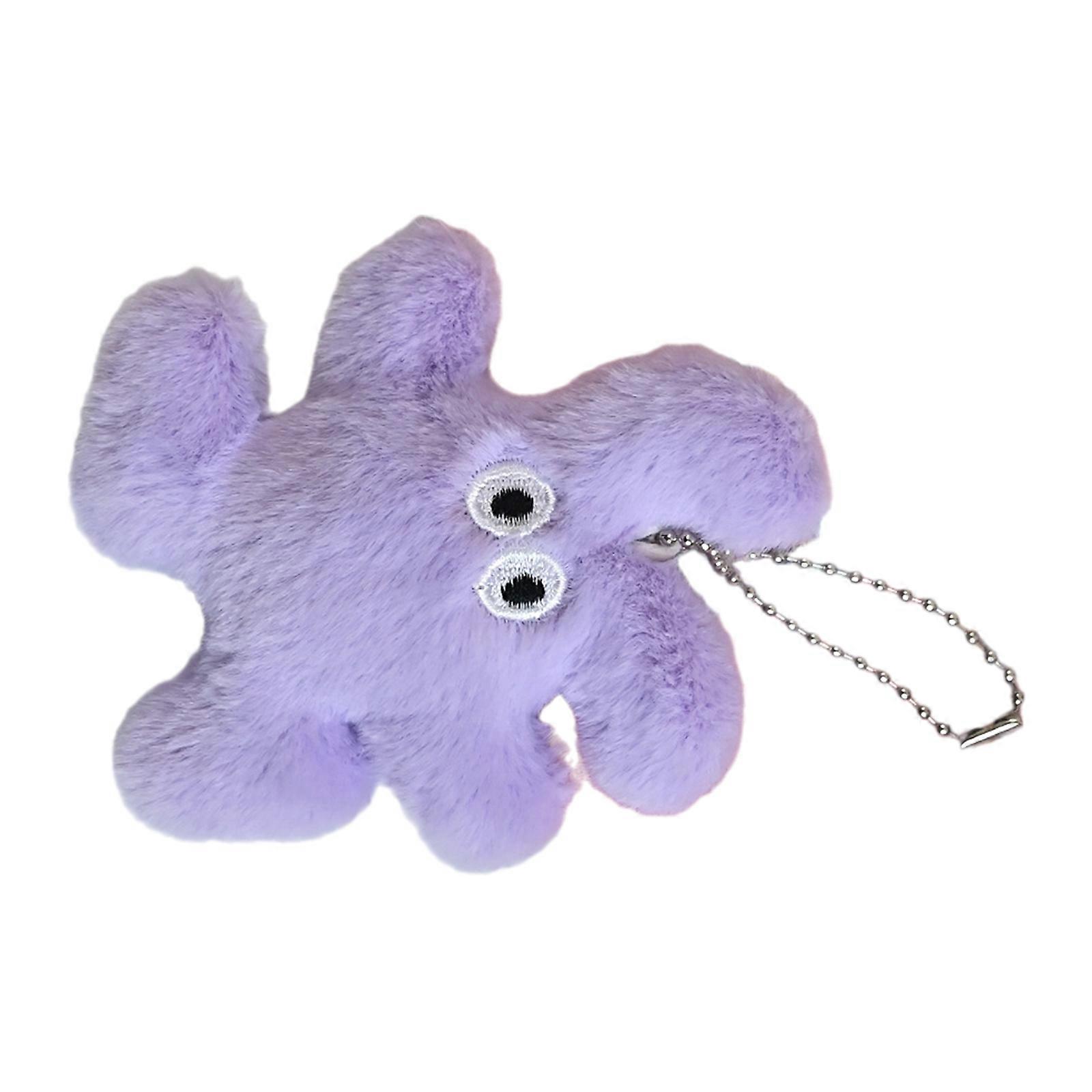Eye catching Rabbit Keychain Accessory Cute Rabbit Toy with Swing Ears Soft Stuffed Doll Keychain for Car or Backpack  Purple