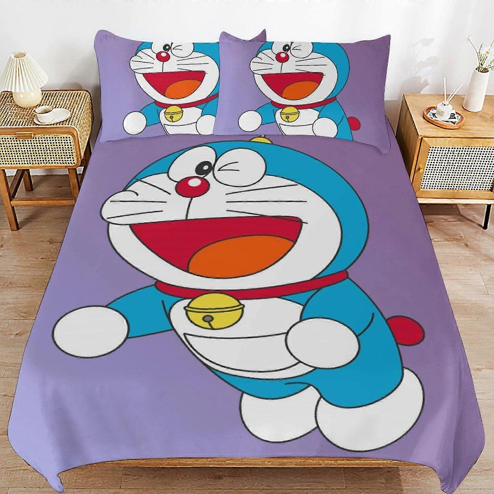 q133 Doraemon Future Adventures Machine Washable Easy Zip Soft Bedding Support Consistent Layer Duvet Cover Sets Choice d133