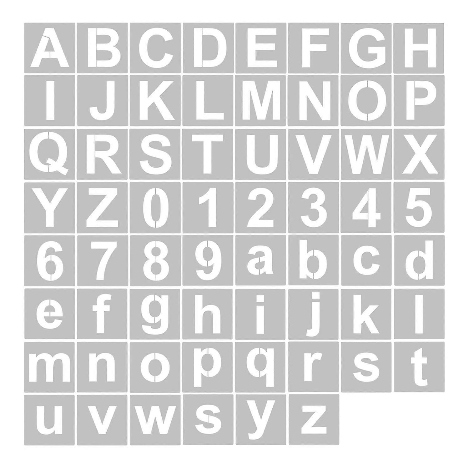 62pcs 4 Inch Letter and Number Stencils Reusable Washable Alphabet Stencils Environment-friendly PET